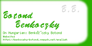 botond benkoczky business card